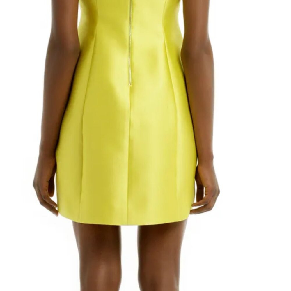 Kate Spade Structured Silk Neon Yellow Mini Dress - 2 - Picture 4 of 10